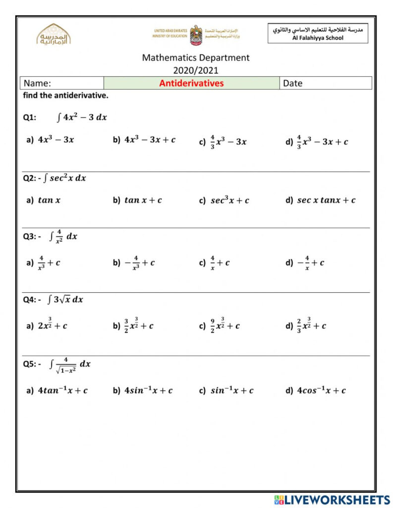 Ejercicio De Antiderivatives