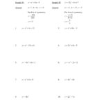 Equation Of A Parabola Worksheet Equations Worksheets