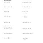 Equations And Inequalities And Absolute Value Worksheet