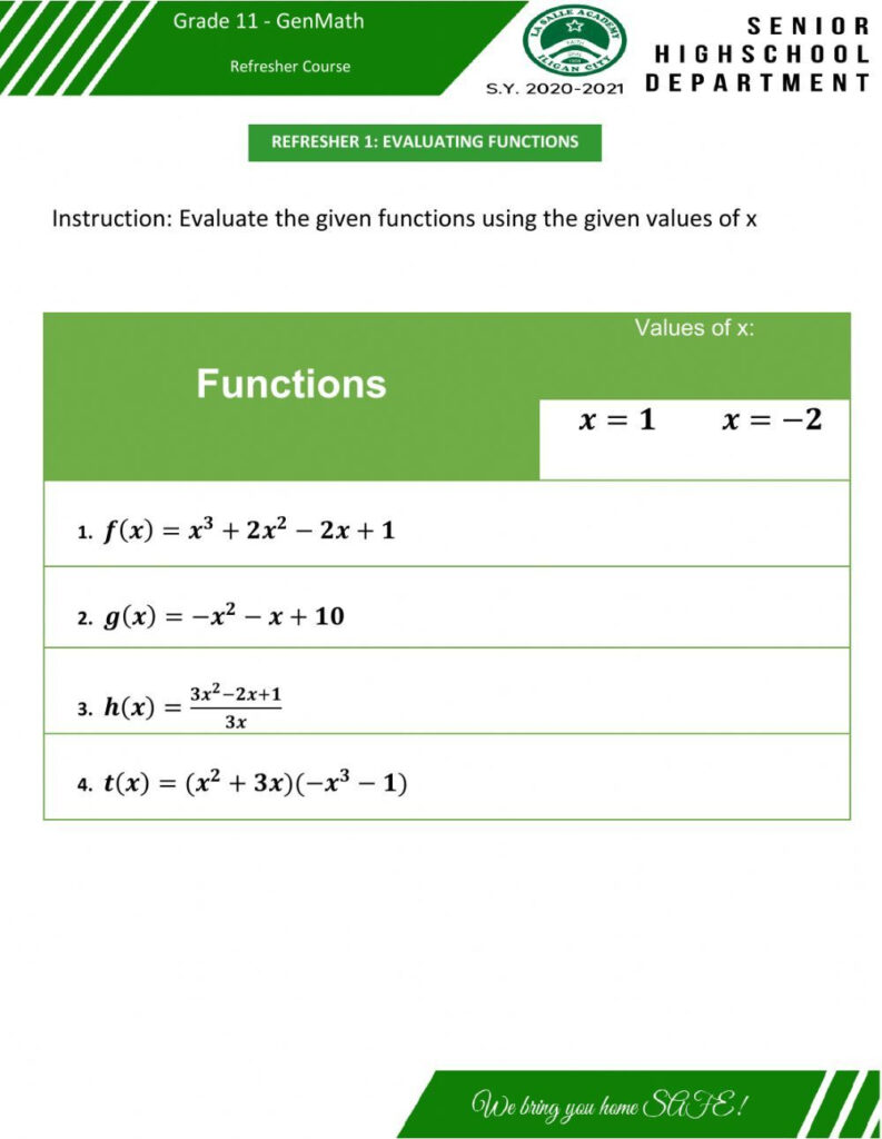 Evaluating Functions Worksheet Pdf In 2021 Evaluating Algebraic 