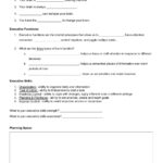 Executive Functioning Worksheet