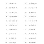 Factoring Polynomials Worksheet Grade 8