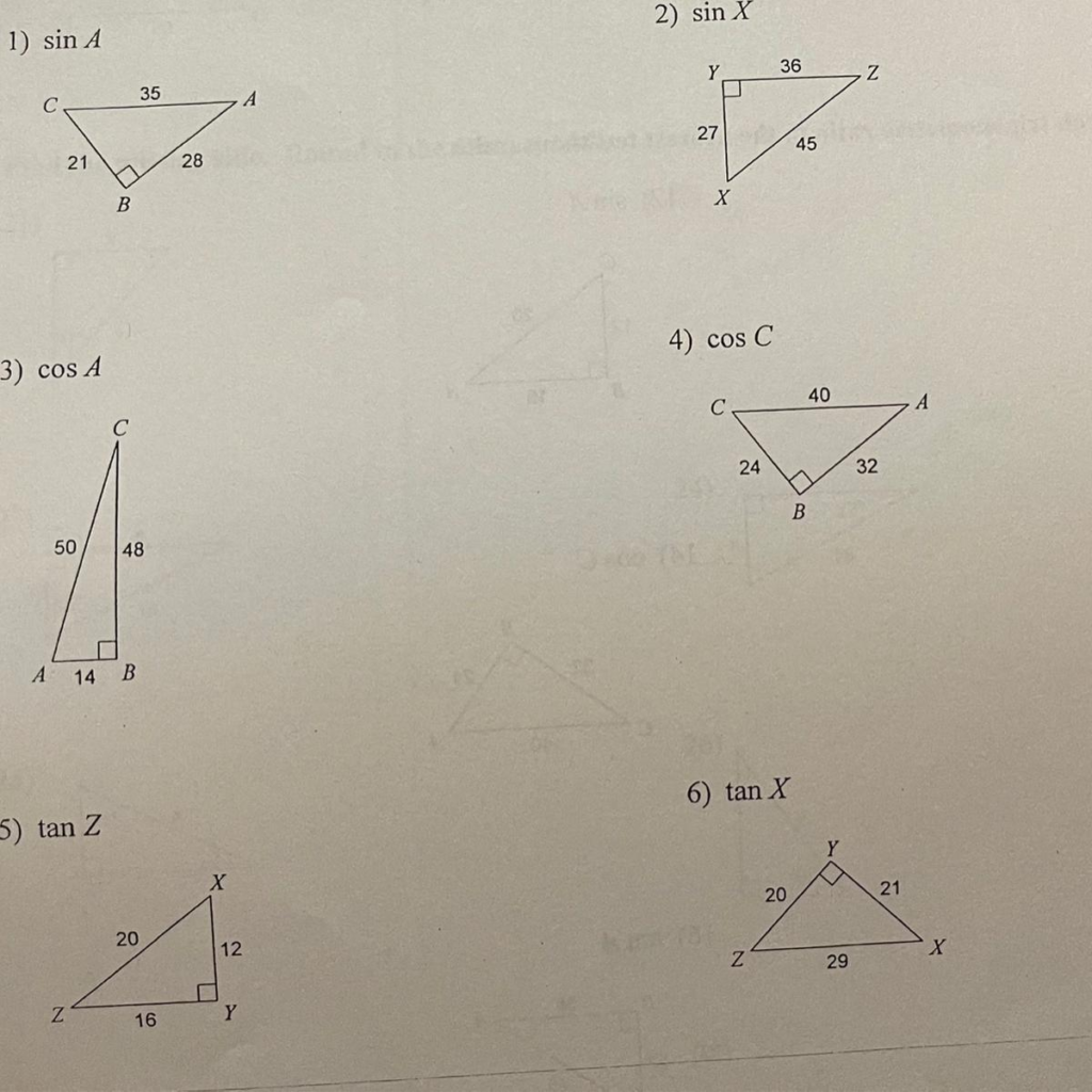  Find The Value Of Each Trigonometric Ratio Brainly