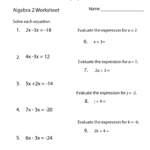 Free Printable Algebra 2 Review Worksheet