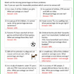 Grade 7 Percent Word Problems Worksheet Uncategorized Resume Examples