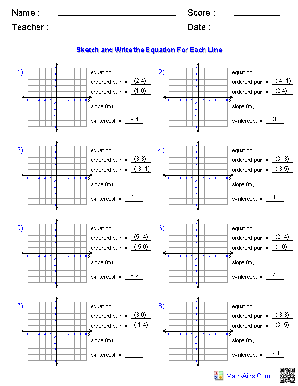 Graphing Lines Given Two Ordered Pairs Worksheets Graphing Linear 