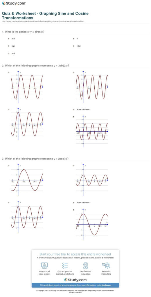Graphing Sine And Cosine Functions Worksheet Answers Excelguider