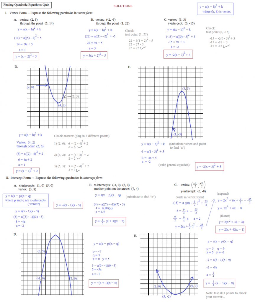 Identifying Quadratic Functions Worksheet Function Worksheets