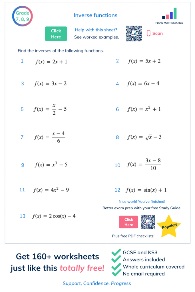 Inverse Function Worksheet Pdf Function Worksheets