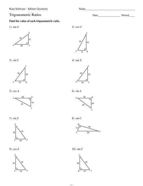 Inverse Trigonometric Ratios Kuta Software Math Is Fun