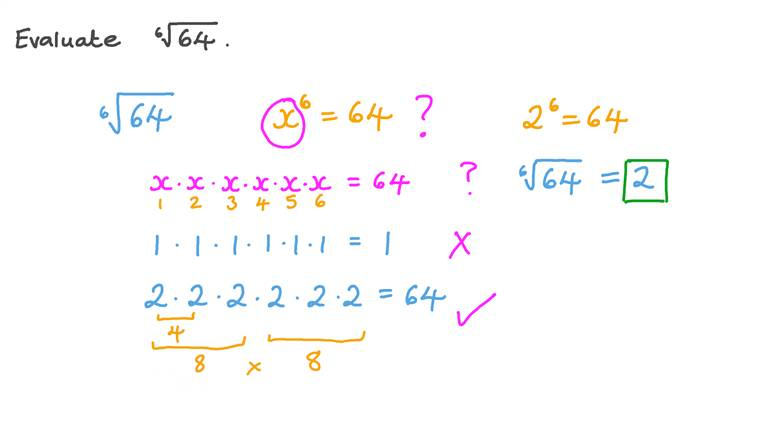 Lesson Nth Roots Integers Nagwa