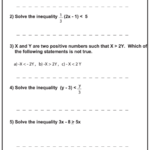 Linear Inequalities Standard Form Of A Linear Equation Worksheet With