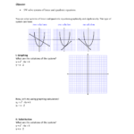 Linear Quadratic Systems Worksheet