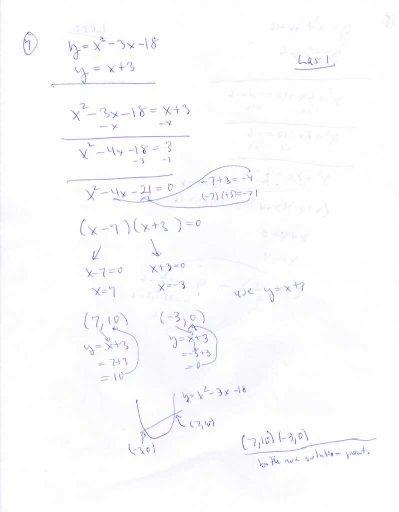 Linear Quadratic Systems Worksheet