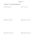 Long Division Polynomials Worksheet