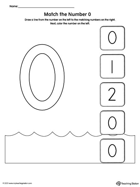 Match The Number Printable Worksheet 0 MyTeachingStation