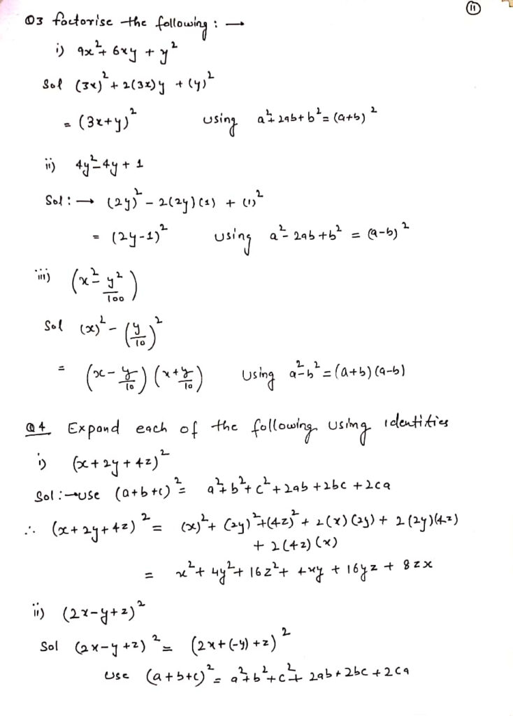 POLYNOMIAL CLASS 9TH HANDWRITTEN NOTES FOR MATHS