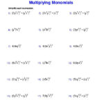 Pre Algebra Worksheets Monomials And Polynomials Worksheets Algebra