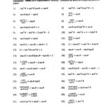 Proving Trigonometric Identities Worksheet With Answers Pdf