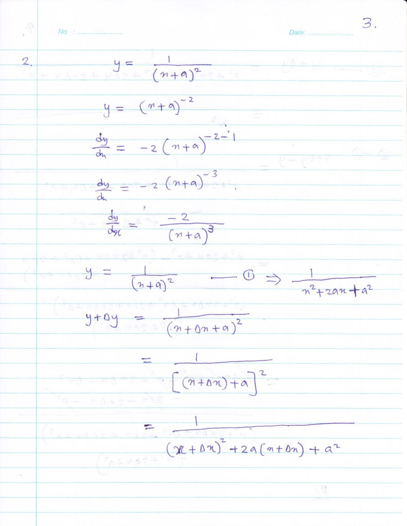 Pure Maths Some Differentiation S From First Principle Part 2