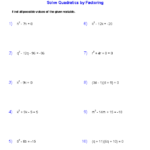 Quadratic Equation Factoring Worksheet With Answers Kidsworksheetfun