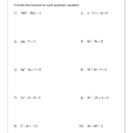 Quadratic Formula Worksheets
