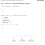 Quiz Worksheet Evaluating Composite Functions Study