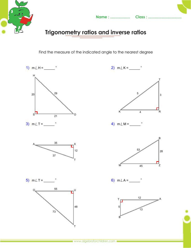 Right Triangle Trig Worksheet Answers Education Template