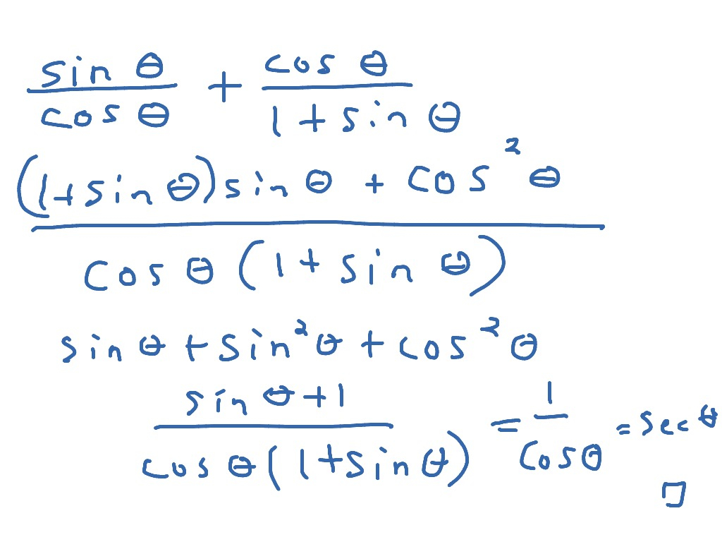 ShowMe Simplifying Trig Expressions