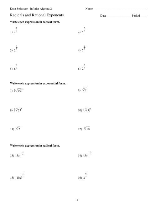 Simplifying Rational Exponents Worksheet With Answers Ivuyteq