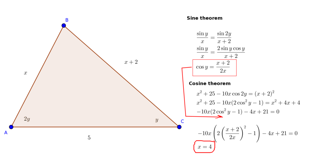  Solved Find The Value Of x In The Triangle ABC 9to5Science