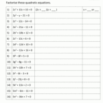 Solving Quadratic Equations By Factoring Worksheet Db excel