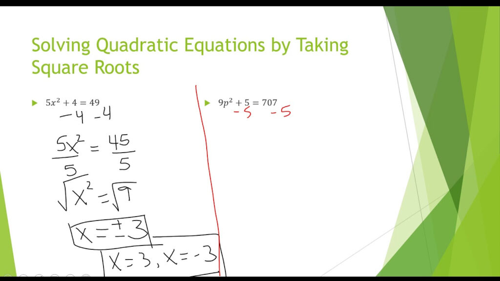 Solving Quadratic Equations By Taking Square Roots YouTube