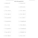 Solving Quadratic Equations For X With a Coefficients Of 1 Equations