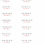 Solving Quadratic Equationsfactoring Worksheet Answers Db excel