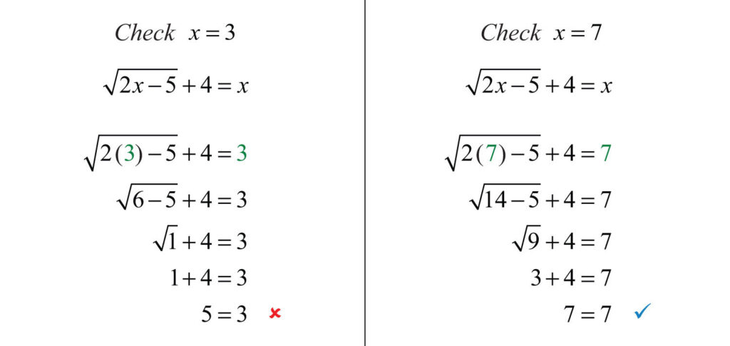 Solving Radical Equations Db excel