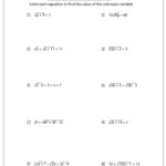 Solving Radical Equations Worksheets Math Monks