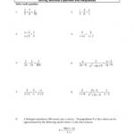 Solving Rational Inequalities Worksheet