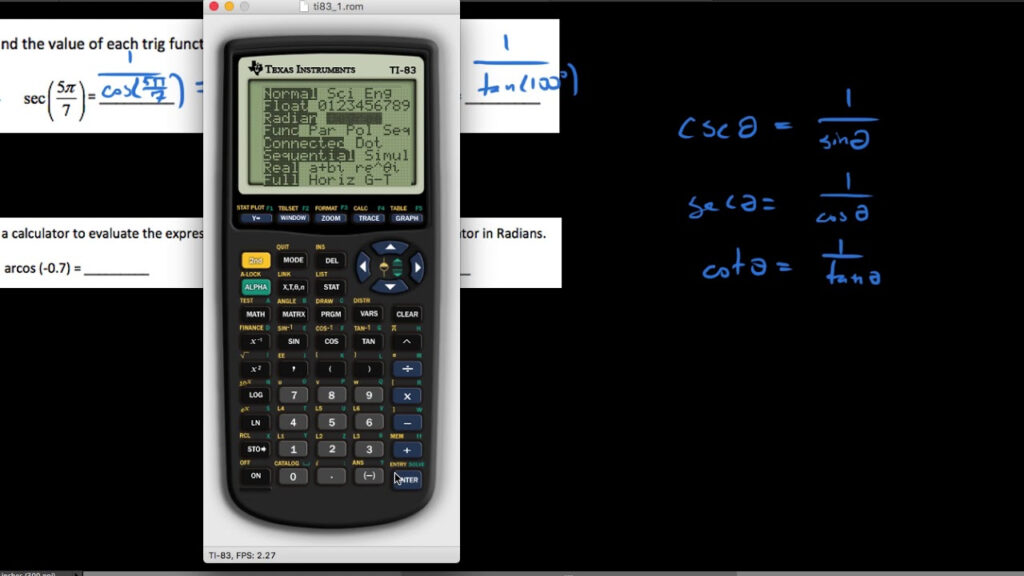 Study Guide 5 Evaluating Trig Functions And Inverse Trig Functions On 