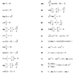 Trigonometric Equations Formula With Worksheets