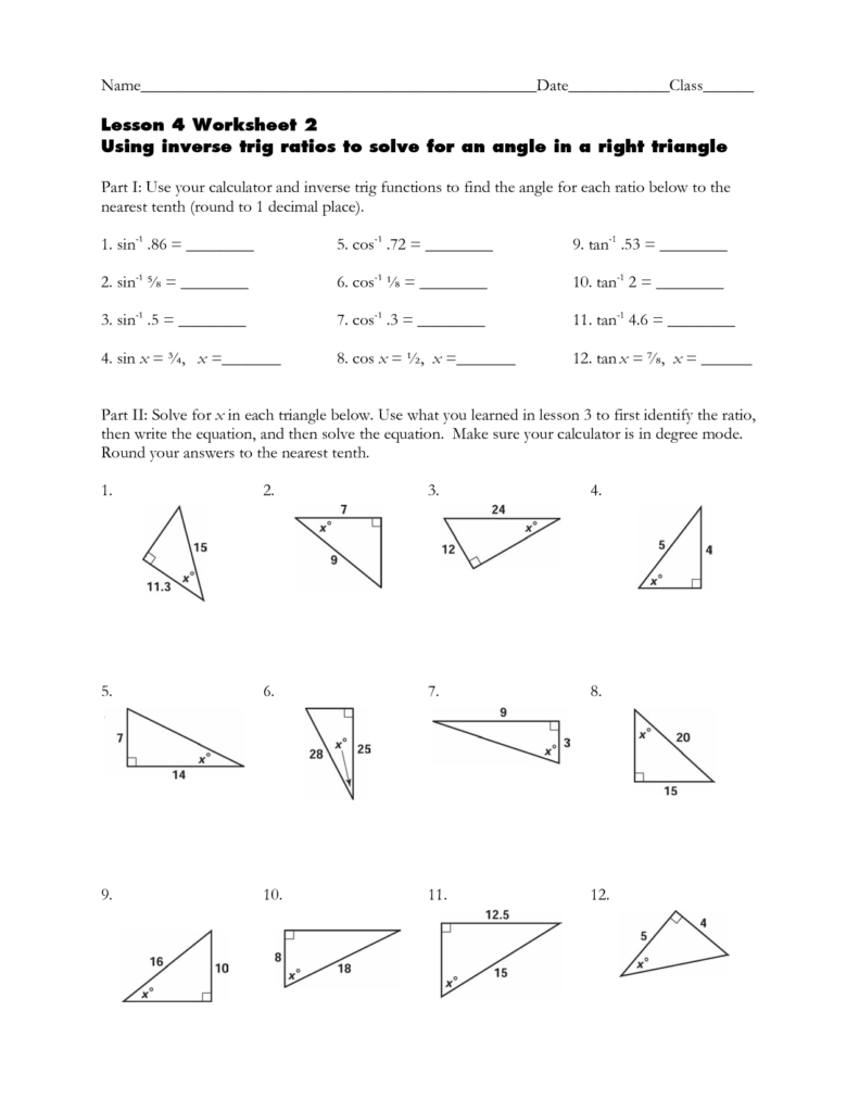 Trigonometry Worksheets 20 Free Cliparts Download Images On 