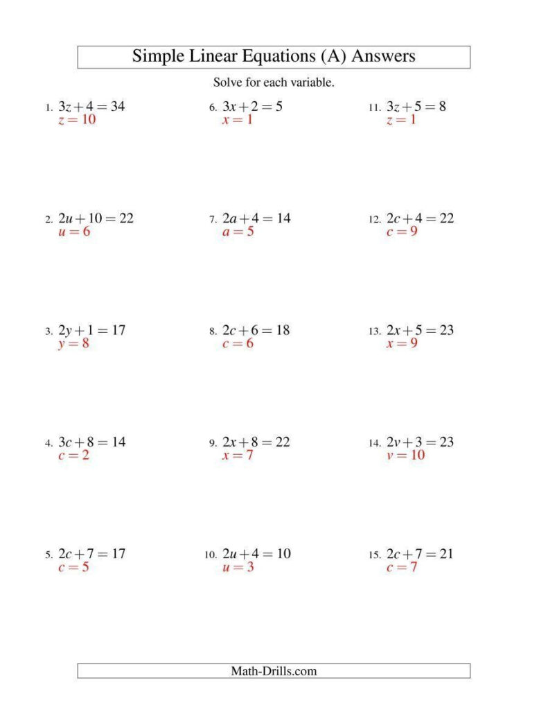 Two Step Equations Worksheet Pdf Education Template