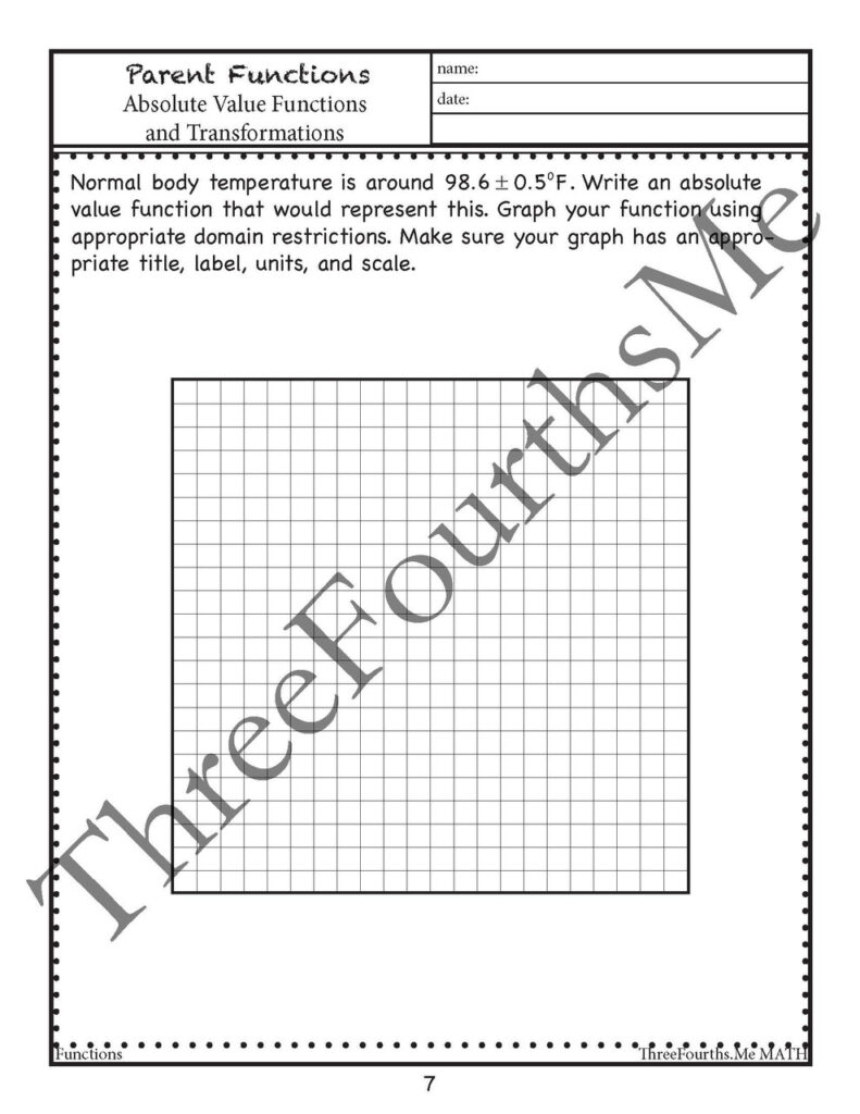 Unit 3 Parent Functions And Transformations Homework 5 Answer Key 