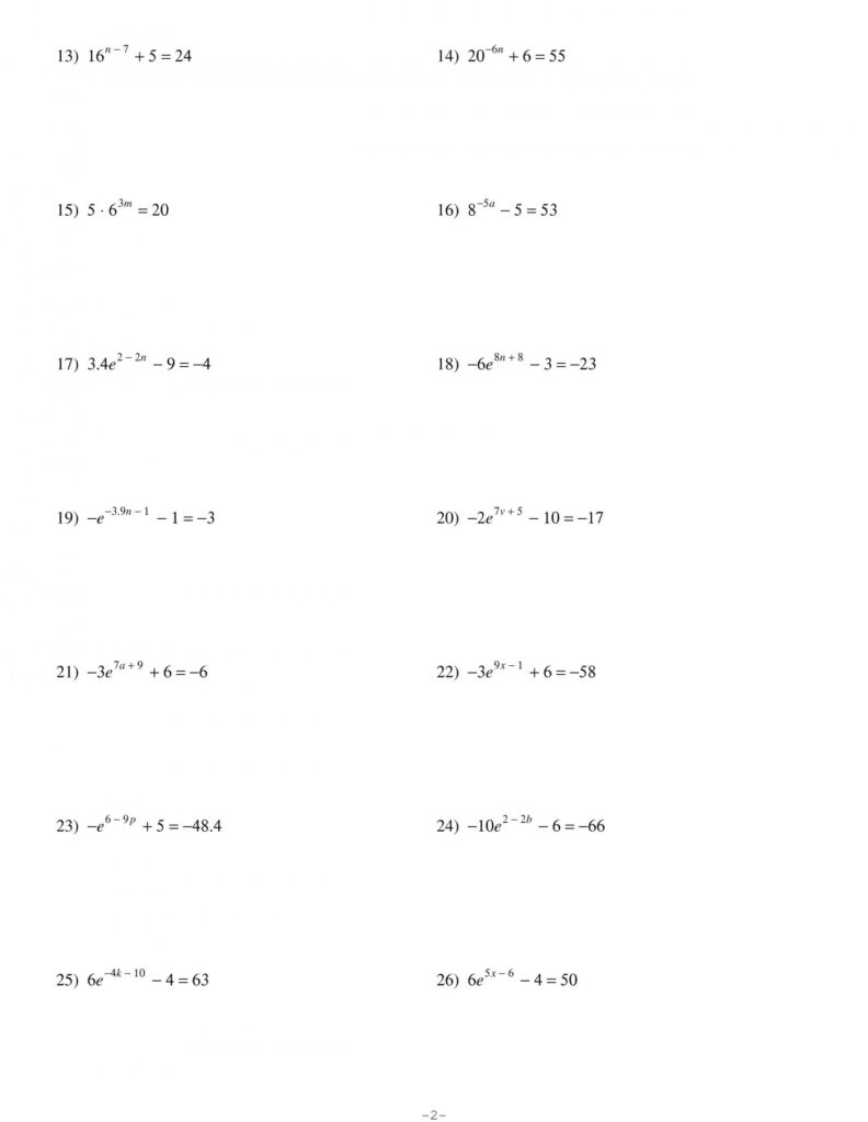 Writing Equations Of Exponential Functions Worksheet Function Worksheets