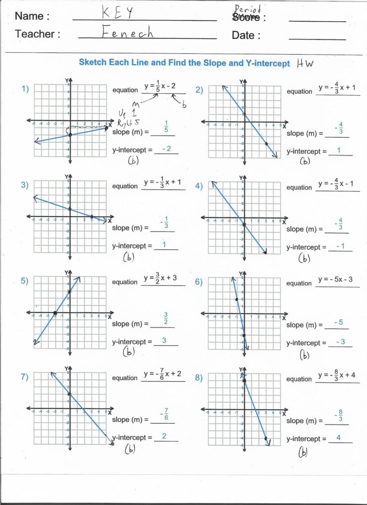 Xy Intercept Worksheet